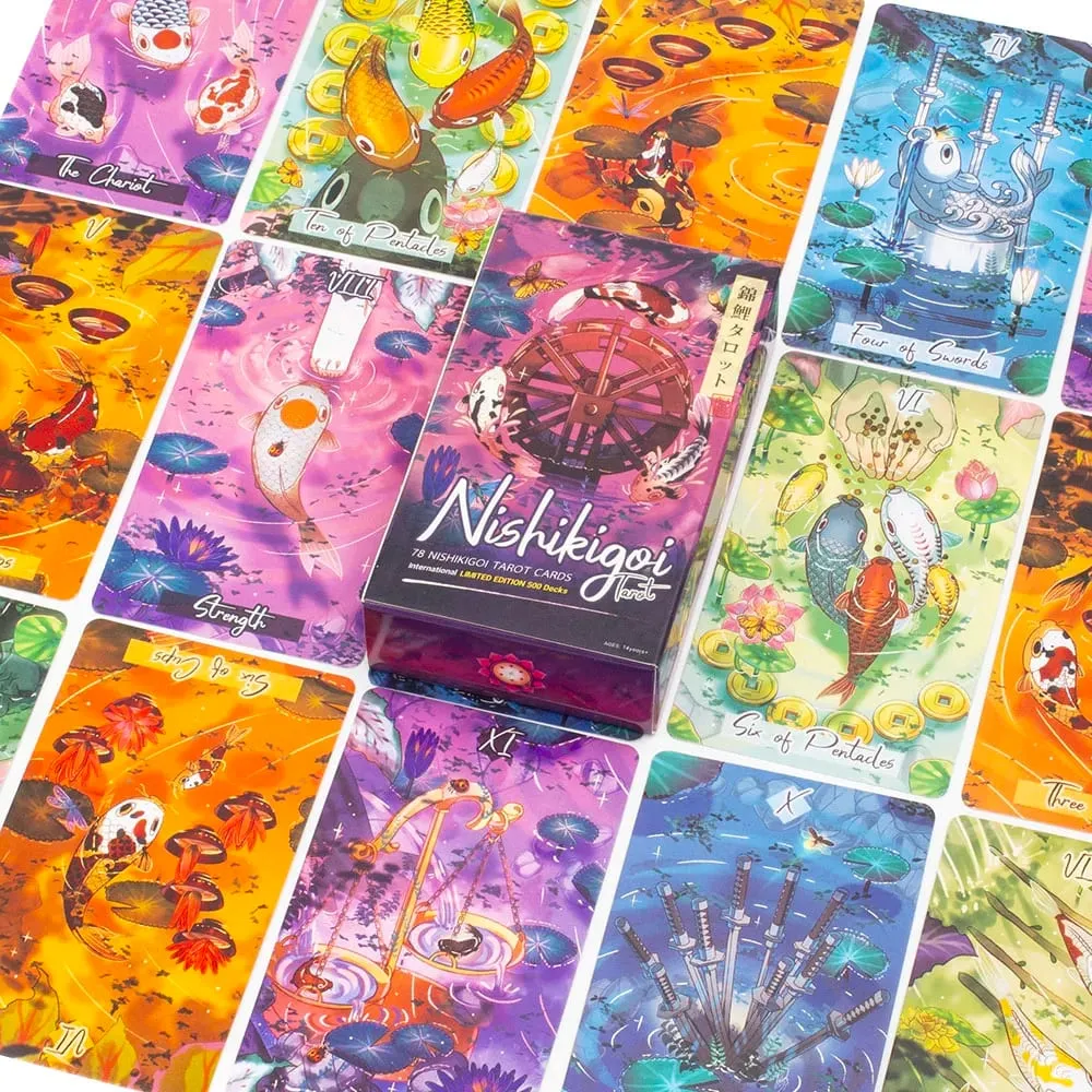 Nishikigoi Tarot 78pcs 10.3*6cm English Version Divination Board Games Kit Party Astrology Cards Oracle
