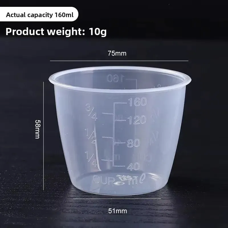 Mini copo de medição de arroz 100/160ml, plástico com jarros de medição de escala, ferramentas de medição de balança de cozinha digital transparente — image 6