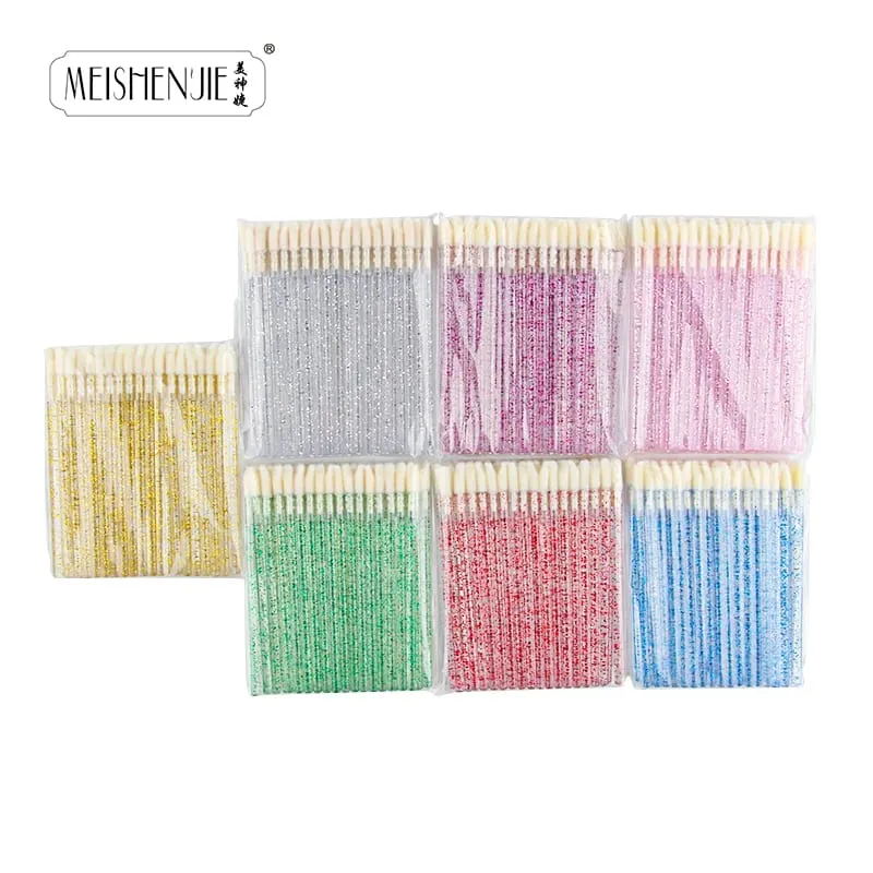 50 pçs escova de lábio cristal cílios extensão escovas rímel aplicador batom varinhas conjunto feminino pincéis de maquiagem ferramentas