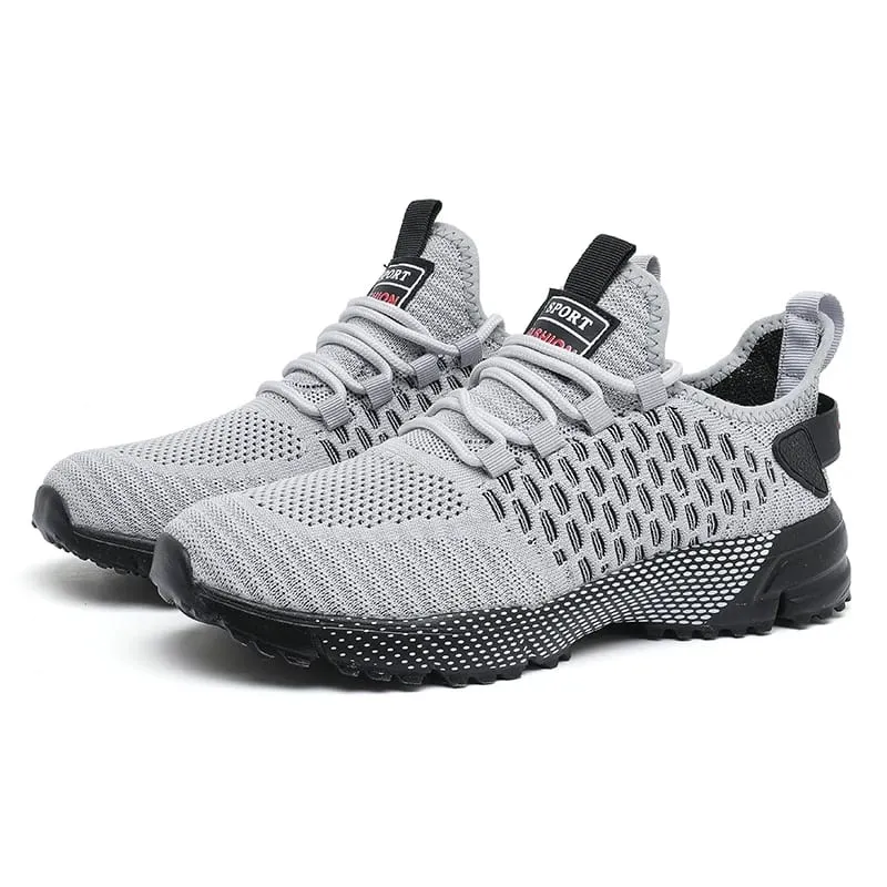 Men's Mesh Shoes Unique Grid Trend Design Breathable Comfortable Running Shoes Summer New Track Field Basketball Sports Shoes