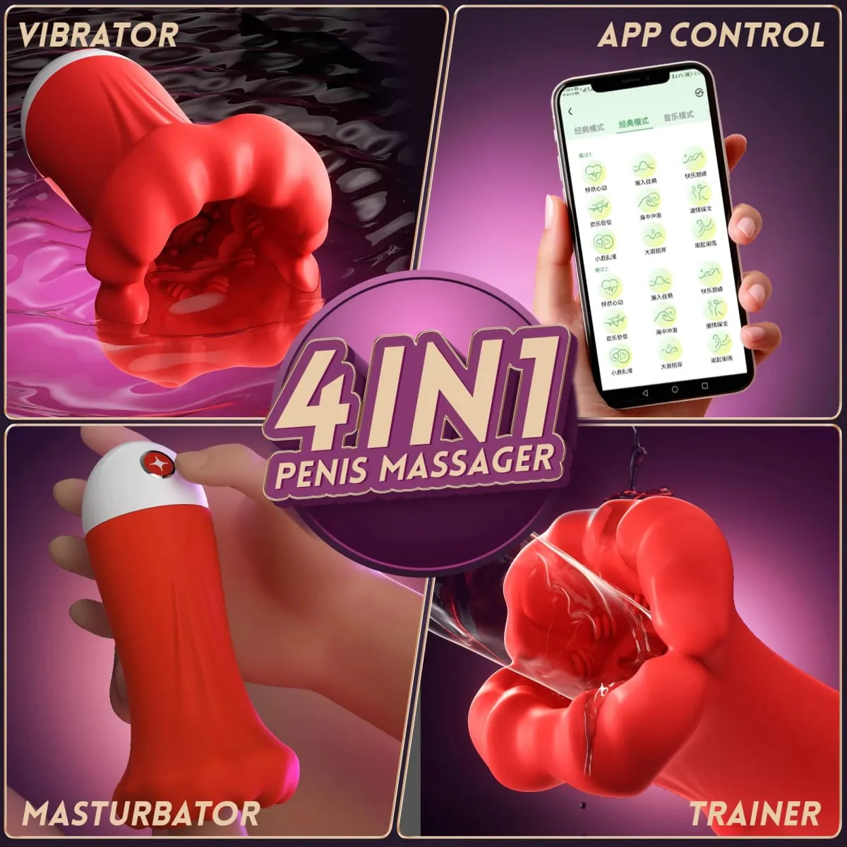 Masturbador masculino com bomba vibratória, Stroker de 9 velocidades, simulador de boquete de garganta profunda de 4,98 polegadas, sucção de controle por aplicativo para homens adultos