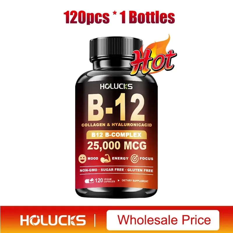 維生素 B12 複合補充劑有益於大腦和心臟功能支持記憶學習新陳代謝有助於增強自然能量