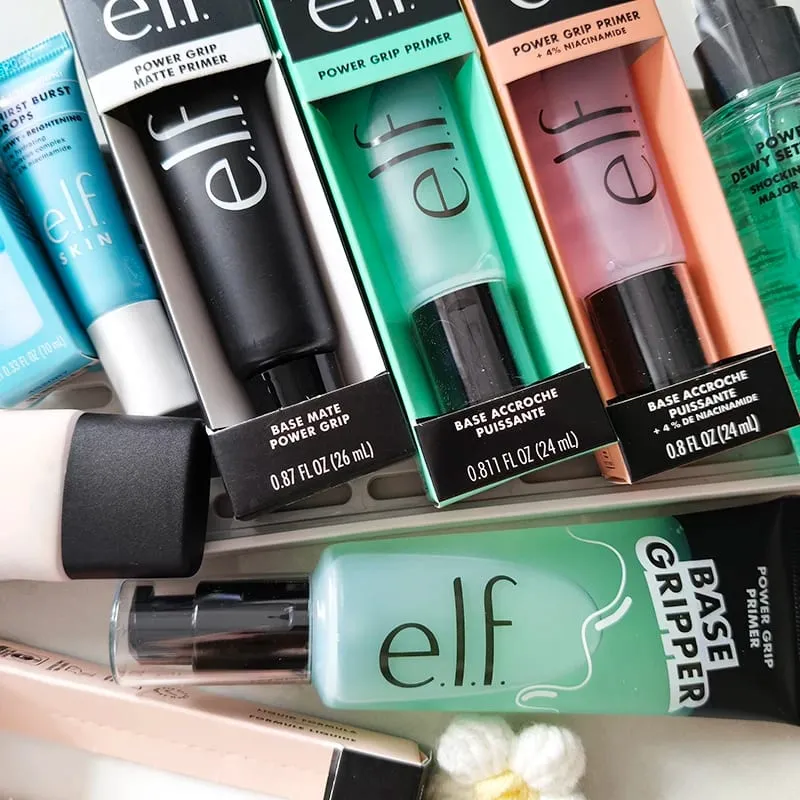Elf quente multi-efeito verde rosa primer essência brilho hidratante gel essência configuração spray líquido fundação cosméticos