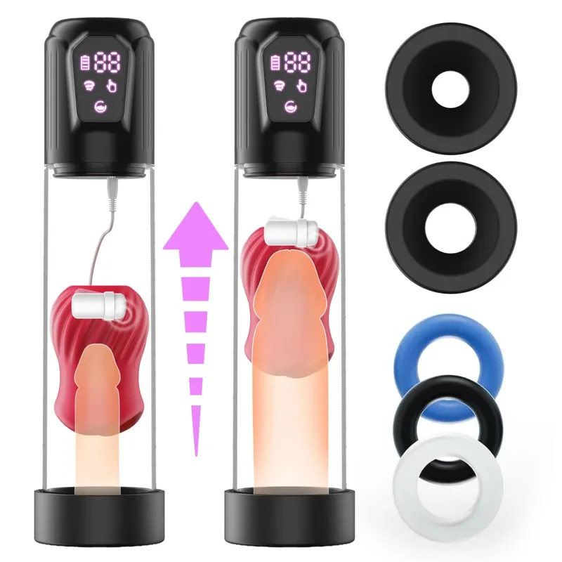 Bomba peniana elétrica com 5 sucção, 6 modos de treinamento, masturbador masculino automático, bombas lcd, ampliadores, brinquedos sexuais para homens — image 9