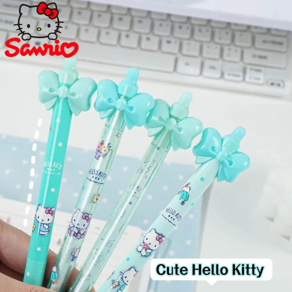 Genuine Sanrio Hello Kitty Push-Button Ballpoint Pens Cartoon Kuromi 0.5MM Black Gel Pen Student Writing Drawing Stationery Gift