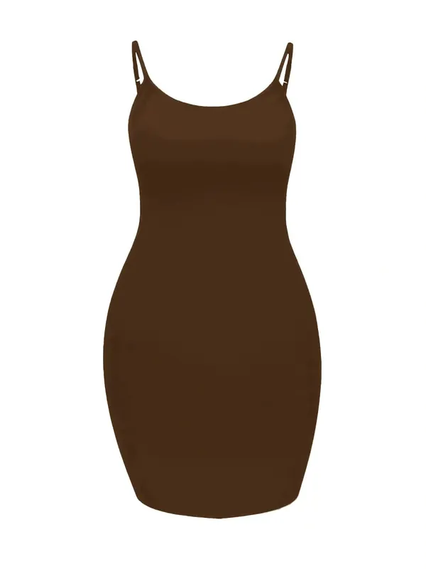 Plus Size Azul Royal Ajustável Alça Spaghetti Bodycon Mini Vestido Cami