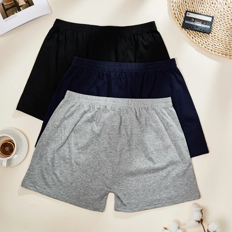 3PCS Cotton Soft Aloe Pants Breathable Comfortable Men's Underwear Home Leisure Loose Men's Panties Soft Seamless Boxer Briefs