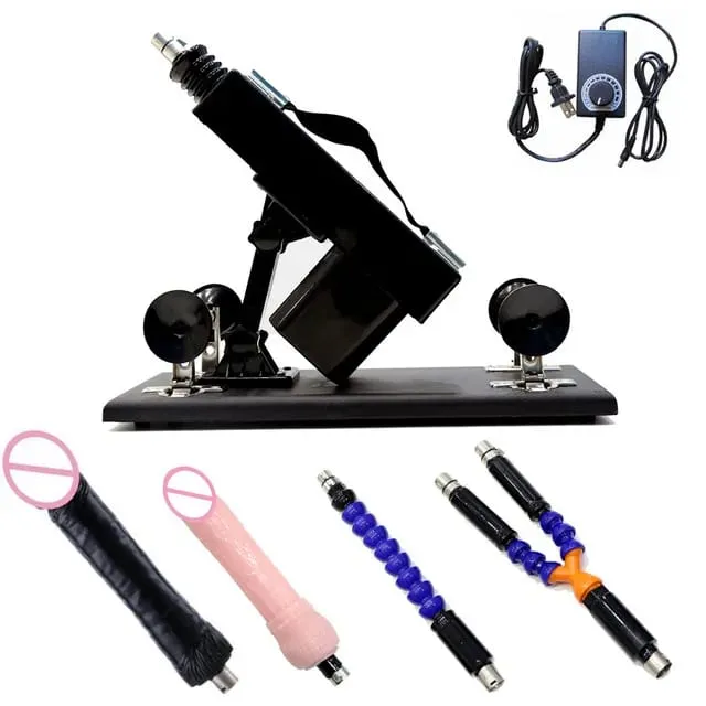 Máquina sexual vibartor automática, motor forte, com acessórios de vibrador, arma ajustável, máquina de amor, brinquedos sexuais para homens, mulheres, jogo adulto