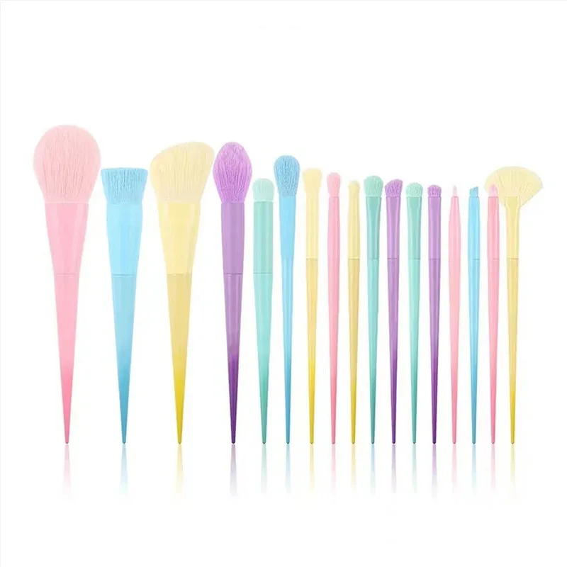 Conjunto de pincéis de maquiagem com 17 peças: pincel para sombra, base, destaque, blush, corretivo, pó, ferramentas cosméticas de alta qualidade