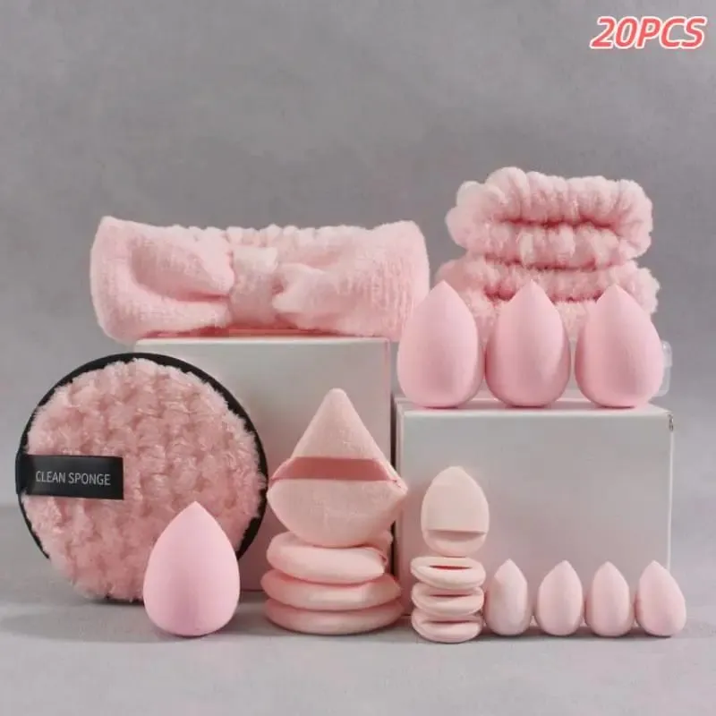 20/33 unidades kit de ferramentas de maquiagem conjunto completo com pincéis de maquiagem esponjas de beleza para maquiagem e remoção de maquiagem