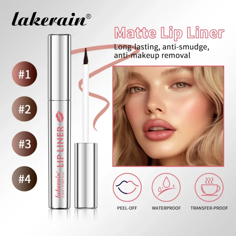 Lakerain descascar delineador labial à prova d'água, delineador labial à prova de manchas, cor de longa duração, não desbota, hidratar, nutrir, maquiagem de contorno labial — image 2