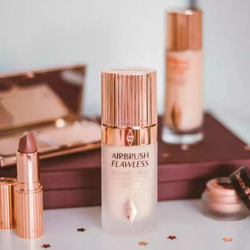 Charlotte tilbury ct conjunto de maquiagem base pó antioxidante suave fino alta à prova d' água base de essência nutritiva para a pele