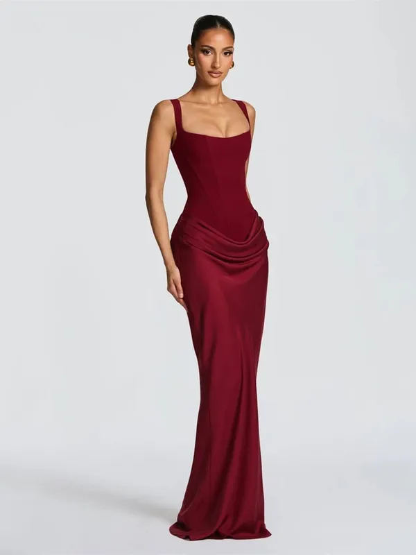 Mulheres sexy sólido plissado vestido sem alças senhora chique fora do ombro sem costas cintura alta vestidos divididos 2026 verão vestido de festa à noite — image 14