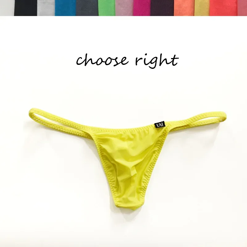 Men's Sexy Low Waist Semi-Transparent Thin Thong Underwear Tight Fitting Bagless G-Strings Hot Summer Choice