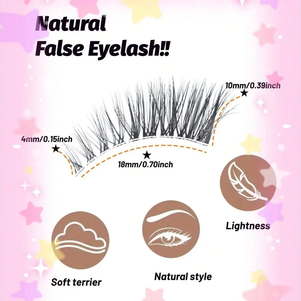 Natural Cat Eye Half False Eyelashes 5Pairs Clear Band Soft Faux Mink Lashes FluffyShort EyelashesReusable Makeup Lash Extension