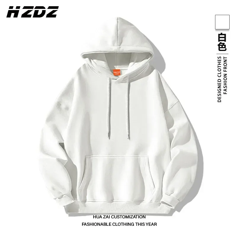 Moletom masculino com capuz de cor sólida disponível em várias cores, um moletom com capuz estilo rua casual e elegante — image 6