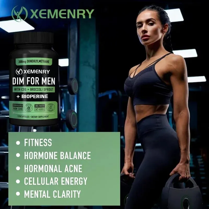 Cápsulas DIM - Apoiam o metabolismo da gordura Aumentam a massa muscular magra Aumentam a força muscular Melhoram o desempenho atlético