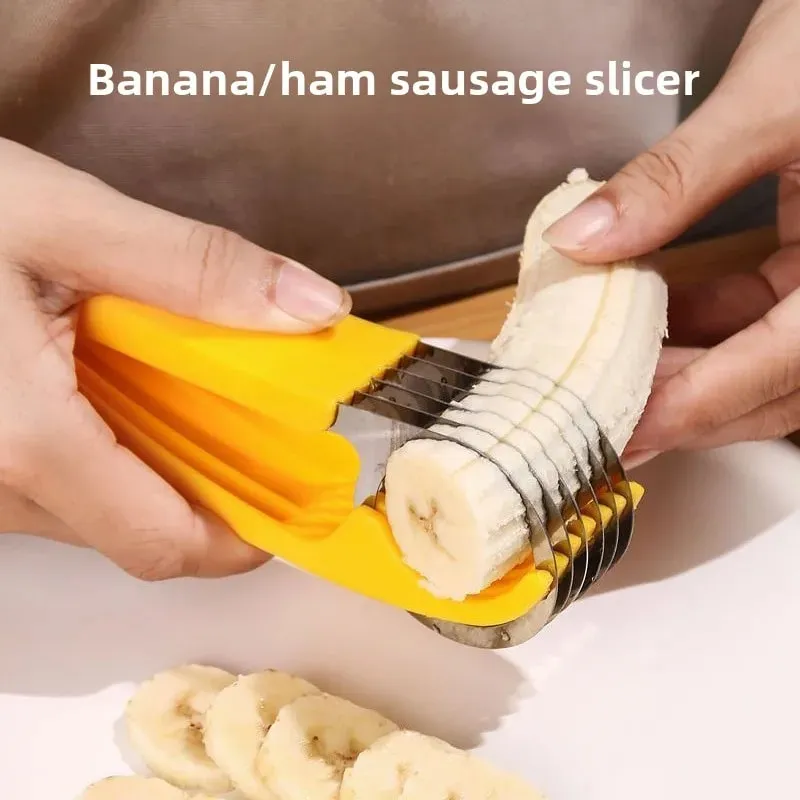 Fatiador de banana presunto fruta ultrafino manual criativo multifuncional cortador de melão artefato de cozinha ferramenta especial