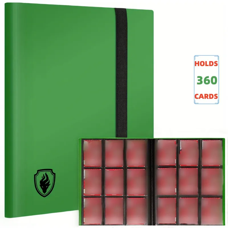 Fichário de cartão comercial, 9 bolsos, álbum de cartão, pasta de bolso de carregamento lateral 360 para yugioh sport e outros tcg