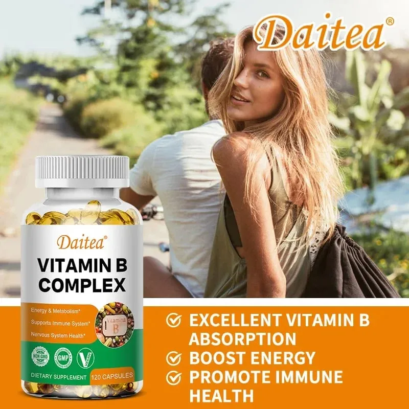 Vitamin B Complex - Stress Immunity Heart Health Nervous System Energy Metabolism Support - Non-GMO Vegan Gluten-Free