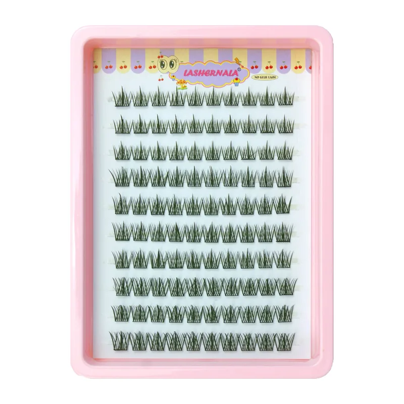 10 linhas olho de gato único cluster cílios postiços natural cosplay maquiagem cílios postiços auto-adesivo natural extensão de chicote fino