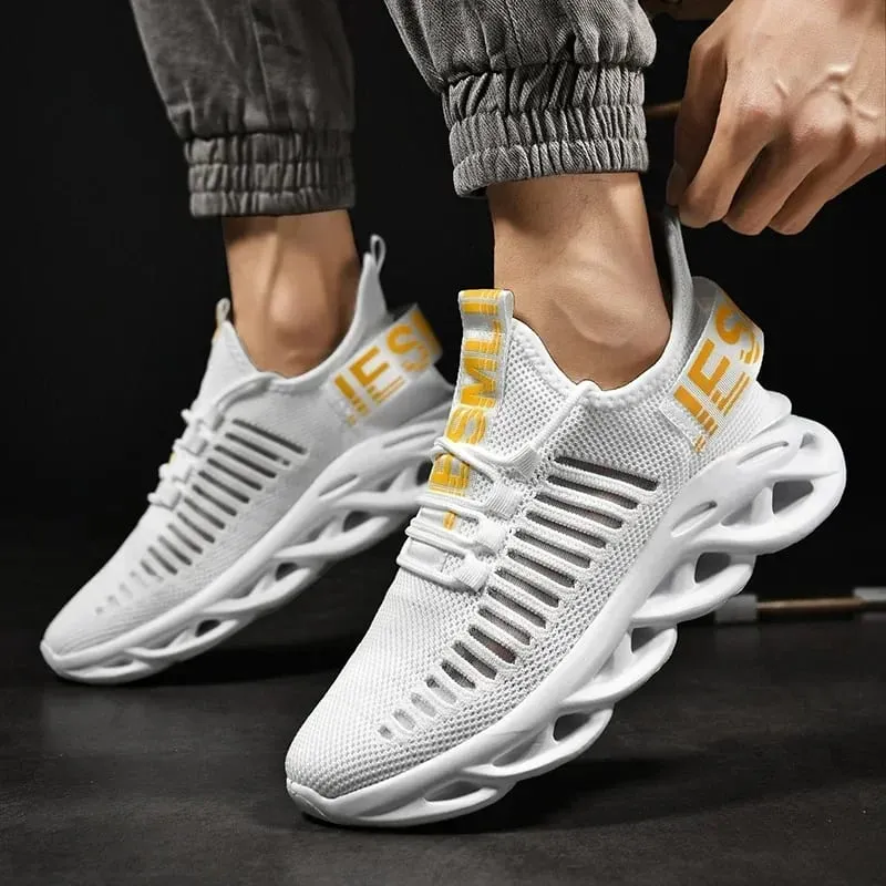 Sapatos masculinos confortáveis ​​tênis casuais plataforma respirável tênis de corrida homem malha tenis esporte sapatos waling tenis masculino
