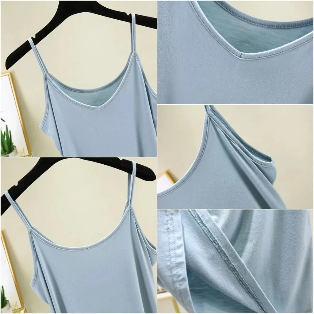 Tops de alças finas femininos halter decote em V regata de cor sólida básica sem mangas