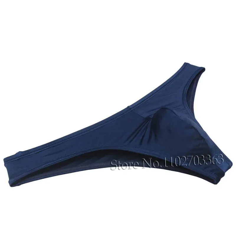 Cuecas de biquíni masculinas, cuecas triangulares, franzir as costas, micro cuecas elásticas brilhantes, verão, cintura baixa, praia, sexy, sedoso e suave — image 17