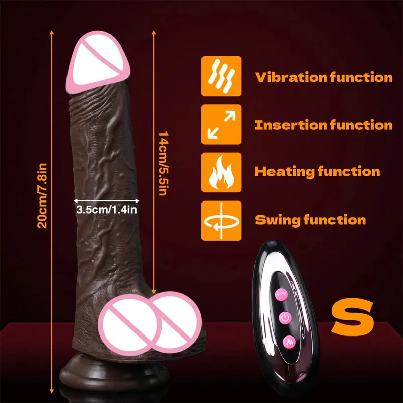 Vibrador realista telescópico, pênis artificial, masturbação feminina, ponto g, massageador vaginal, pau grande, brinquedos sexuais para mulheres 18 +