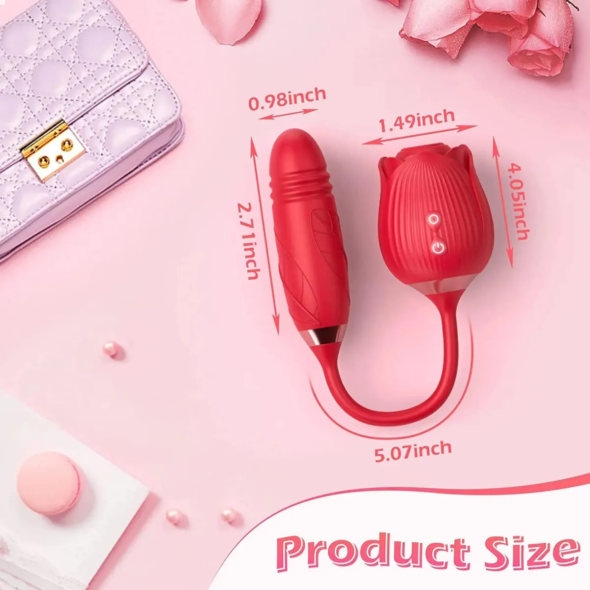 Vibrador poderoso com sucção de rosas, estimulador de mamilos e clitóris, massageador do ponto G, recarregável, à prova d'água, brinquedo sexual para mulheres