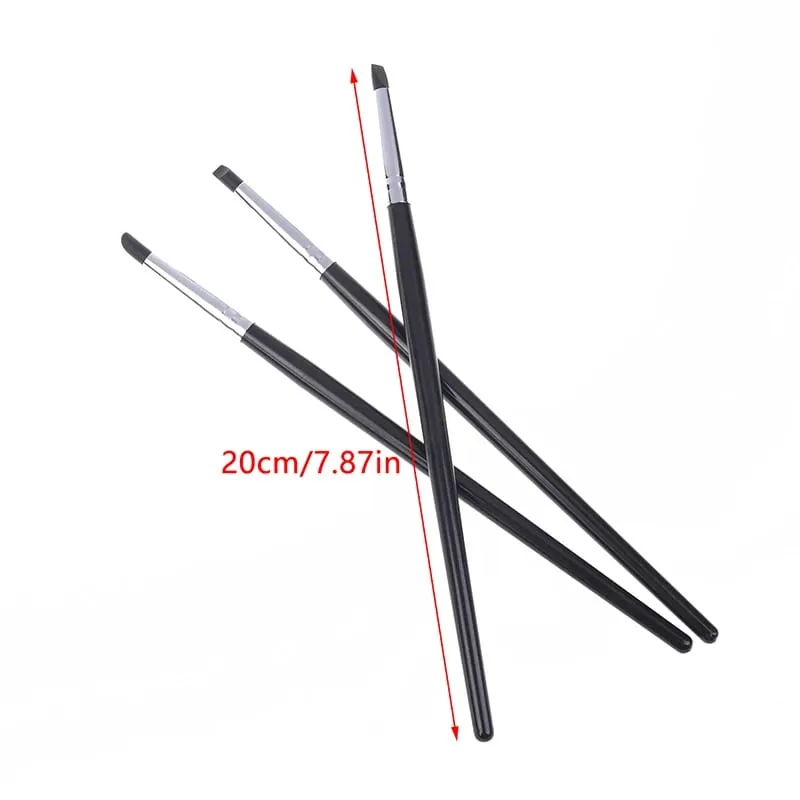 【Pincel de delineador de silicone preto multiuso, pincel de batom para sobrancelha, fácil de usar, caneta para pintura de unhas, modelagem de olhos, maquiagem