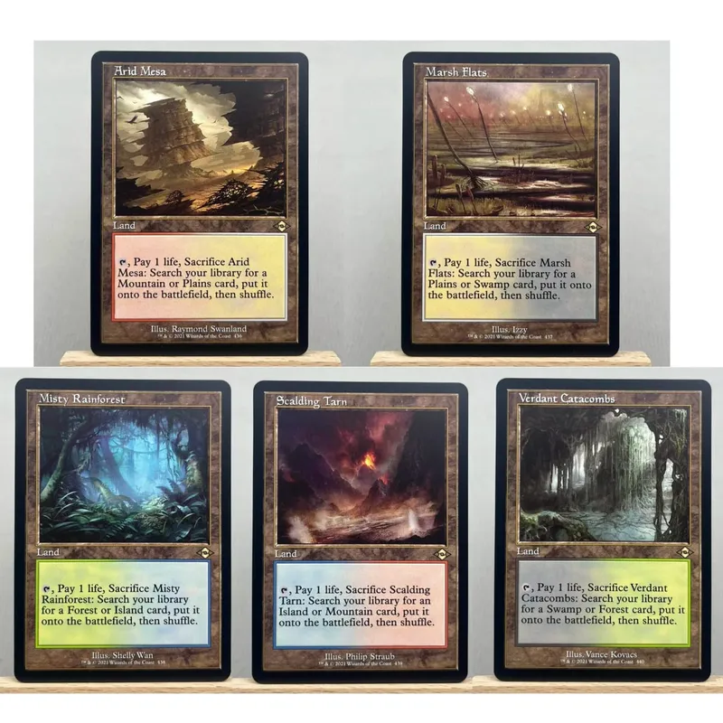 MH2 HOLO7-Ⅰ03 Cartões Tcg Alemão Núcleo Negro Ragavan Ágil Saga de Urza Buscar Terras Áridas Mesa os Cofres da Cabal