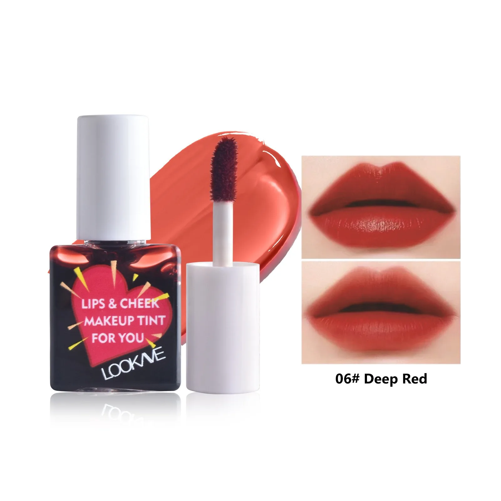 Batom líquido para bochecha, brilho labial fosco, hidratante, frutas, blush, 6 cores, brilho labial, cosméticos à prova d'água de longa duração
