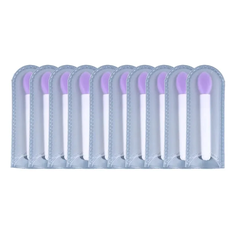10 pçs conjunto de escova de lábios de silicone pequenos pincéis de maquiagem pincéis aplicadores de batom para uso de maquiagem de cuidados com os lábios