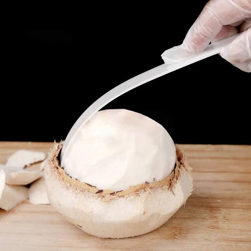 Escavação de coco ferramenta de plástico removedor de carne de coco lavável cortador de barbear ovo de coco faca macia ferramentas de frutas