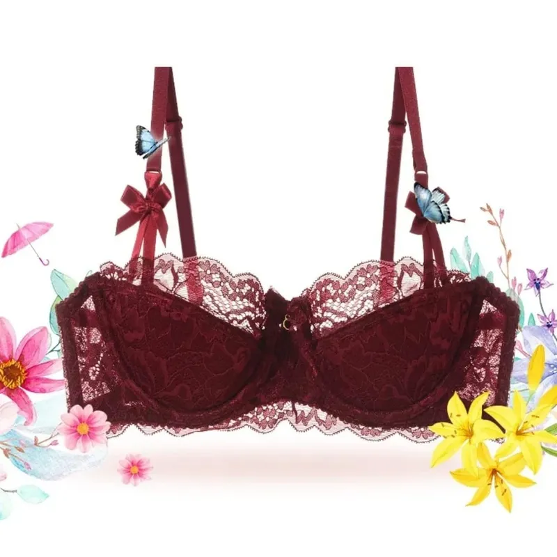 Conjunto de sutiã meia xícara de verão, tendência, fino, grande, minimizador de busto, lingerie de abstinência reunida para mulheres, sono diário, roupa casual