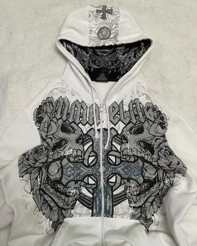 Y2K Retro Hoodie Men Printed Camouflage Pattern Pullover Sweatshirts High Street Hip Hop Streetwear Oversized Unisex Camo Hoodie