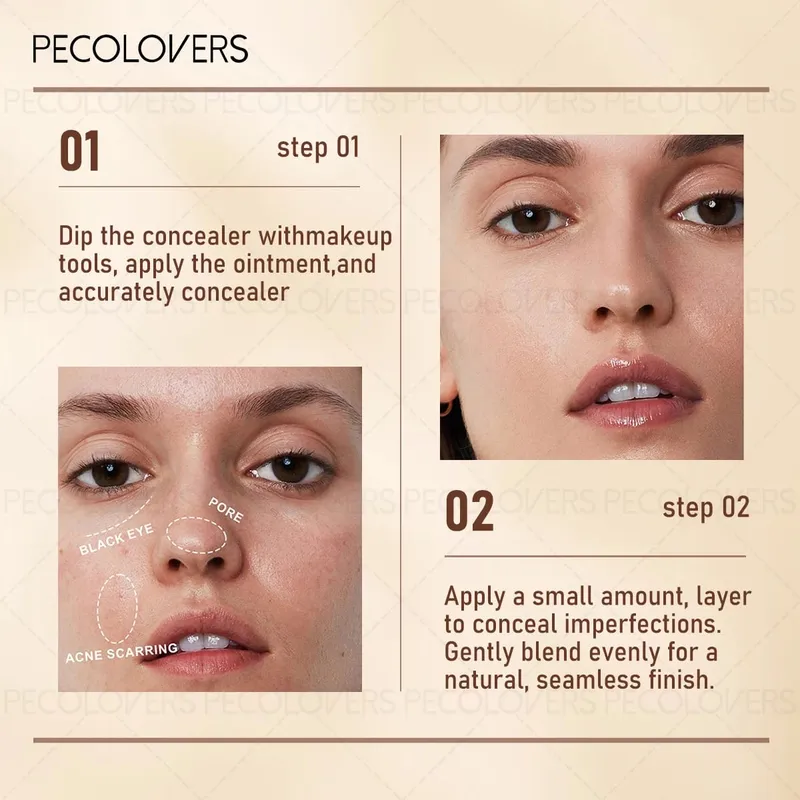 Kit de base facial multifuncional 6 tamanhos, minimizador de poros, paleta de corretivo de 3 cores com pincel, base livre de óleo
