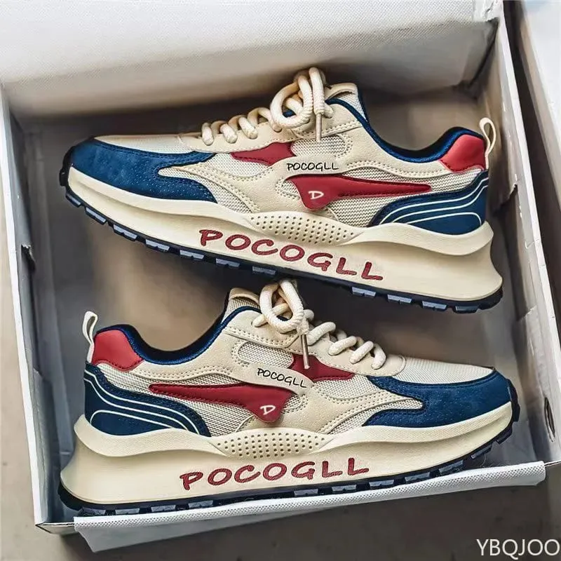 Novo verão moda versátil altura aumentando sapatos malha respirável sapatos de sola macia casual confortável tênis masculino