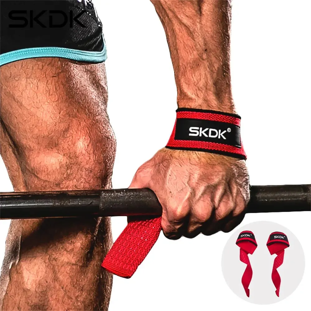 1 par de alças de pulso para levantamento de peso, treinamento de força, ajustável, antiderrapante, academia, fitness, suporte de pulso, faixa de aderência esportiva