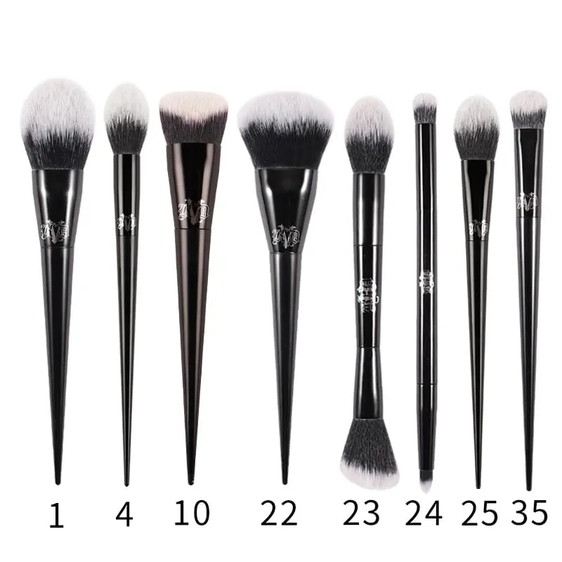 Kat Von D Conjunto de pincéis de maquiagem e kit para base, blush, destaque, corretivo, escultura em pó, sombra, pincel de maquiagem de marca KVD