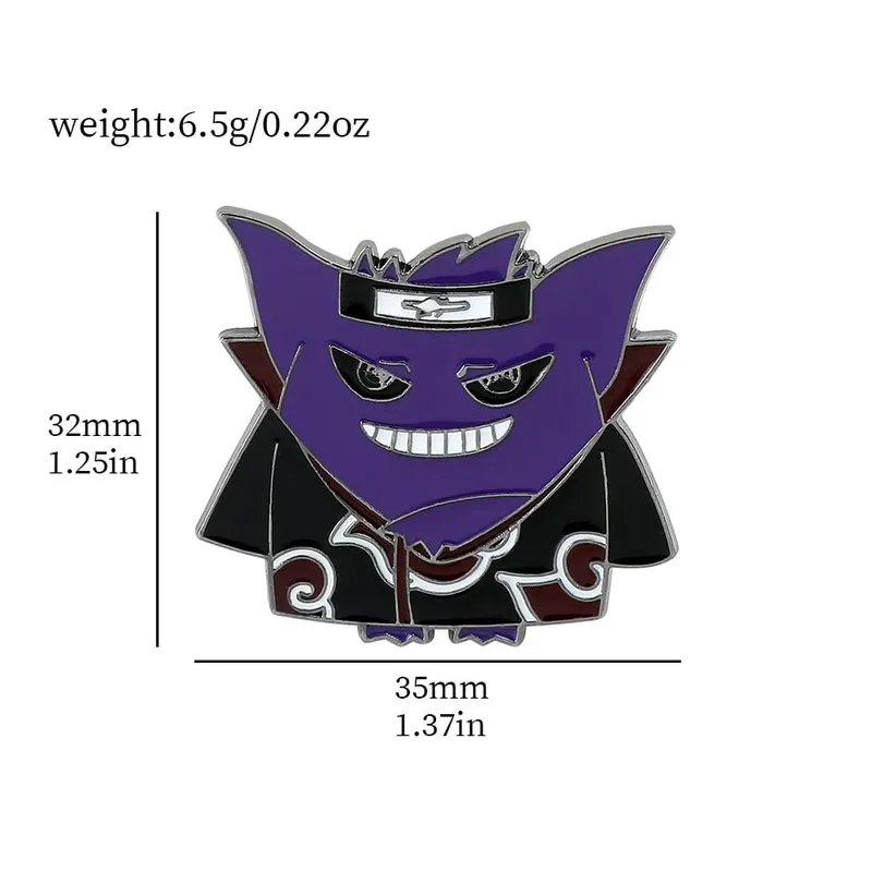 Gengar broches de desenhos animados, alfinetes de lapela esmaltados de anime para mochila, acessórios, coleção de fãs, broches, presentes