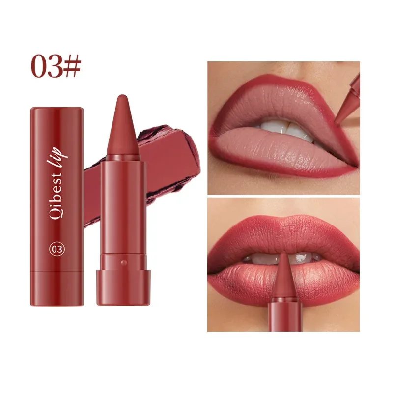 Matte Lipstick Pen Gradient Lip Liner Red Brown Velvet Contouring Pencil Lasting Waterproof Stick Sexy Women Makeup Lipliner