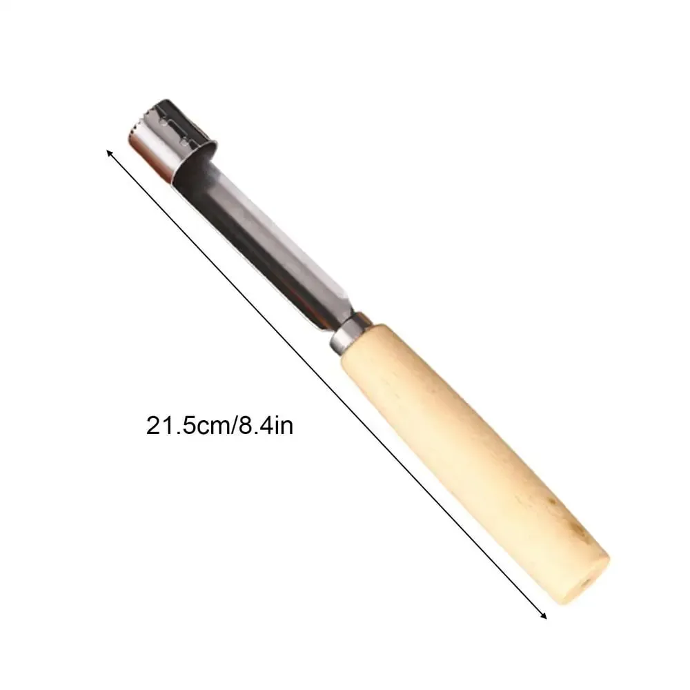 不銹鋼水果去核器多功能去核器帶木柄廚房水果切片烹飪榨汁罐頭拼盤工具