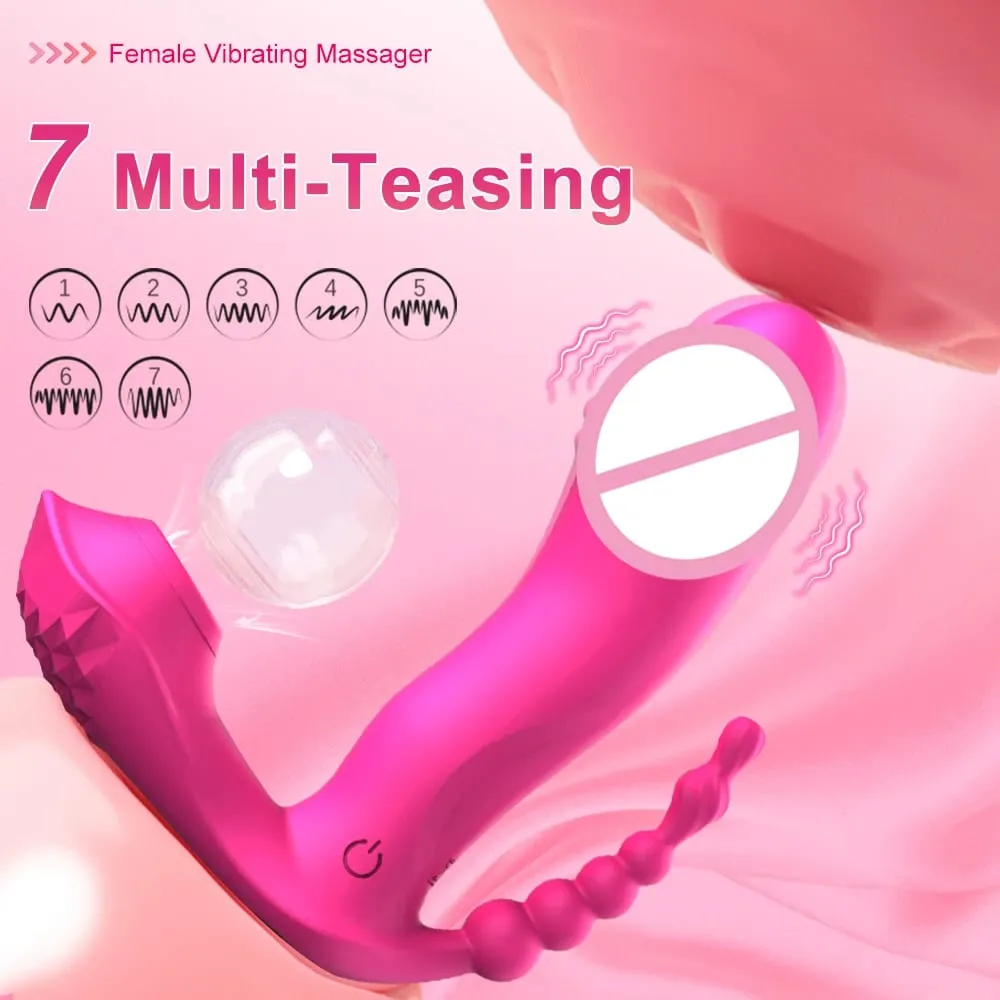 Vibrador de sucção poderoso feminino anal grânulo controle remoto sem fio estimulador clitóris vagina massageador brinquedos sexuais adultos para mulher