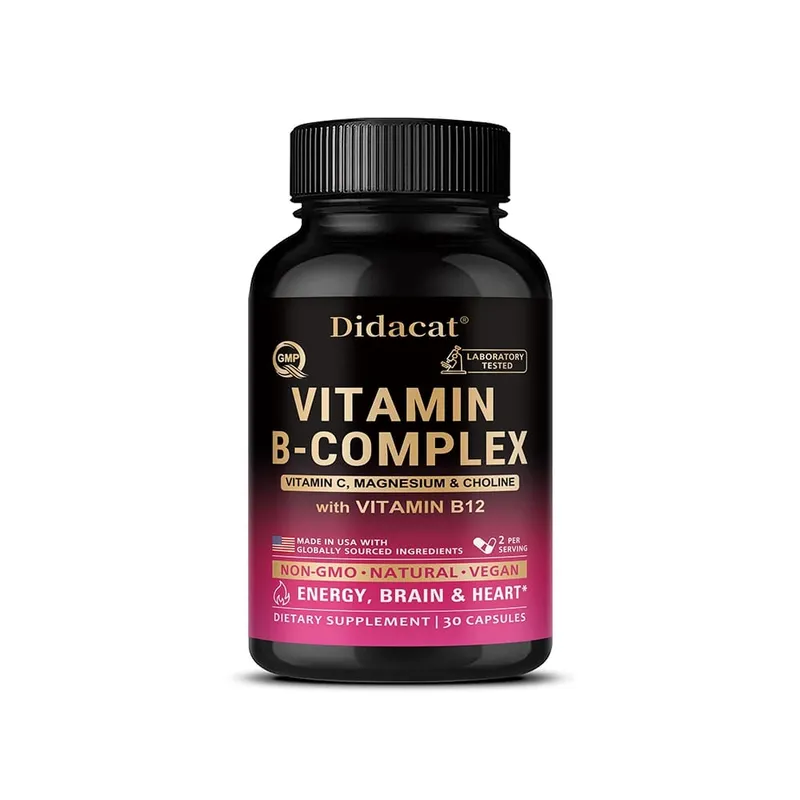 Complexo de vitamina B ativo unissex utilizável, altamente eficaz e facilmente absorvido - energia imunológica e suplemento metabólico