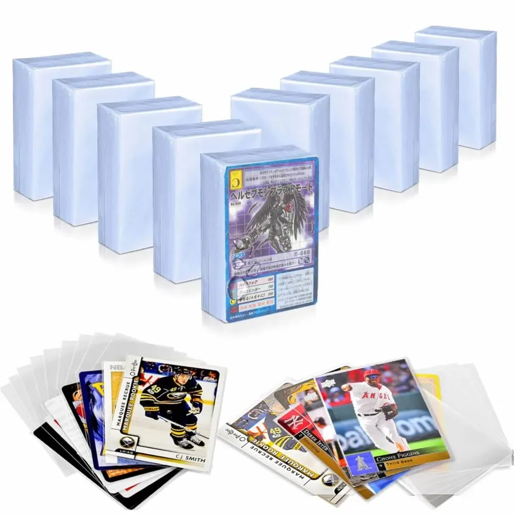 Pacote com 200 mangas de cartão centavos, bolsa transparente para coleta de negociação, suporte de manga protetora para jogo pokémon tcg yugioh, cartão esportivo de beisebol