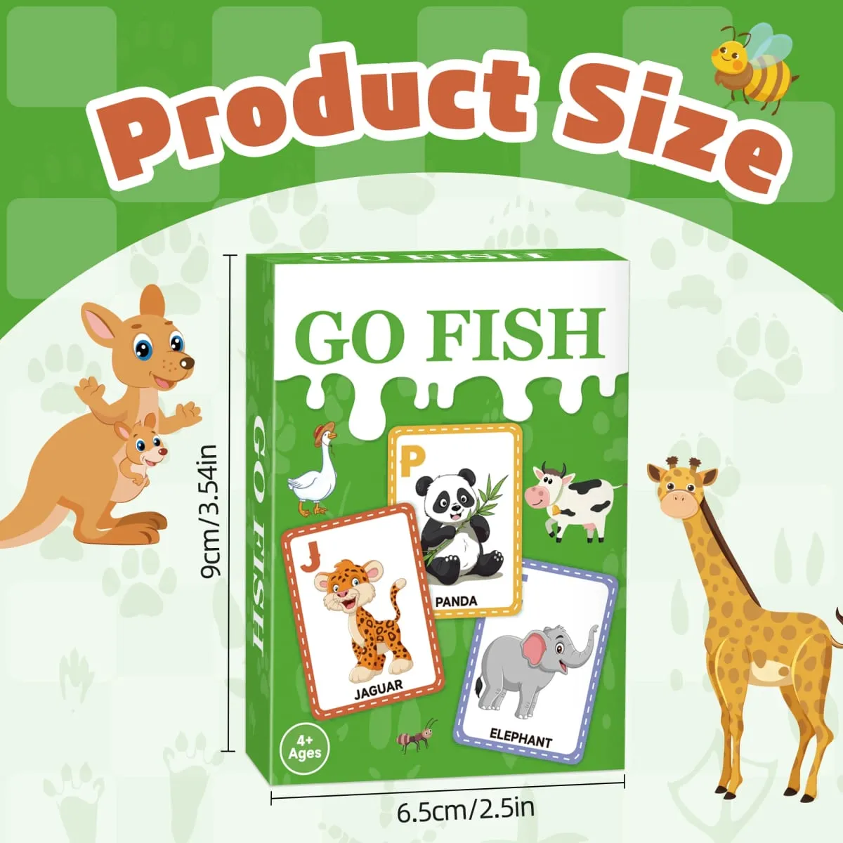 [Jogos de cartas Go Fish] Jogo de cartas educacional para crianças de 4 a 8 anos para presentes de aniversário Jogo familiar noturno pré-escolar