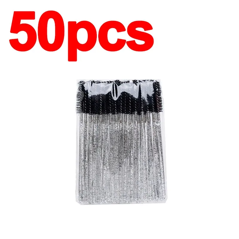 New 50/100pcs Microbrush for Eyelashes Brush Crystal Spoolie Brushes Eyebrow Comb Makeup Beauty Tool for Eyelashes HZS24