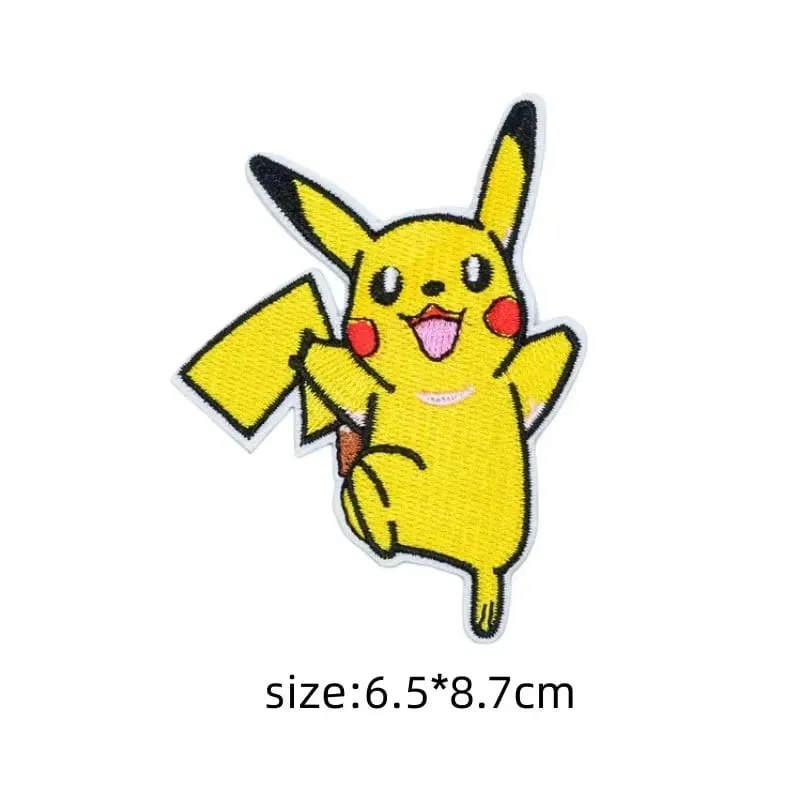 Cloth Patch Pikachu Clothes Stickers Sew on Embroidery Patches Applique Iron on Clothing Cartoon DIY Garment Decor